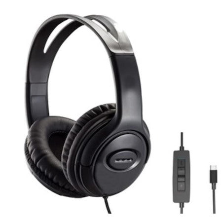 Shintaro Over-The-Ears Usb-C Headset With In-Line Microphone - Includes Usb-C To Usb-A Adaptor For Use With Laptops